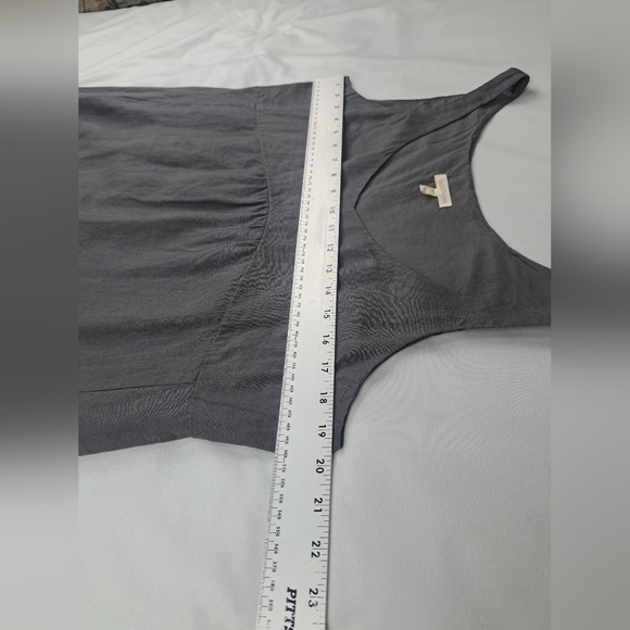 Eileen Fisher Organic Linen Gray Sequin Tank Dress Size 10 - Picture 13 of 15